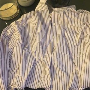 Cropped button down blouse